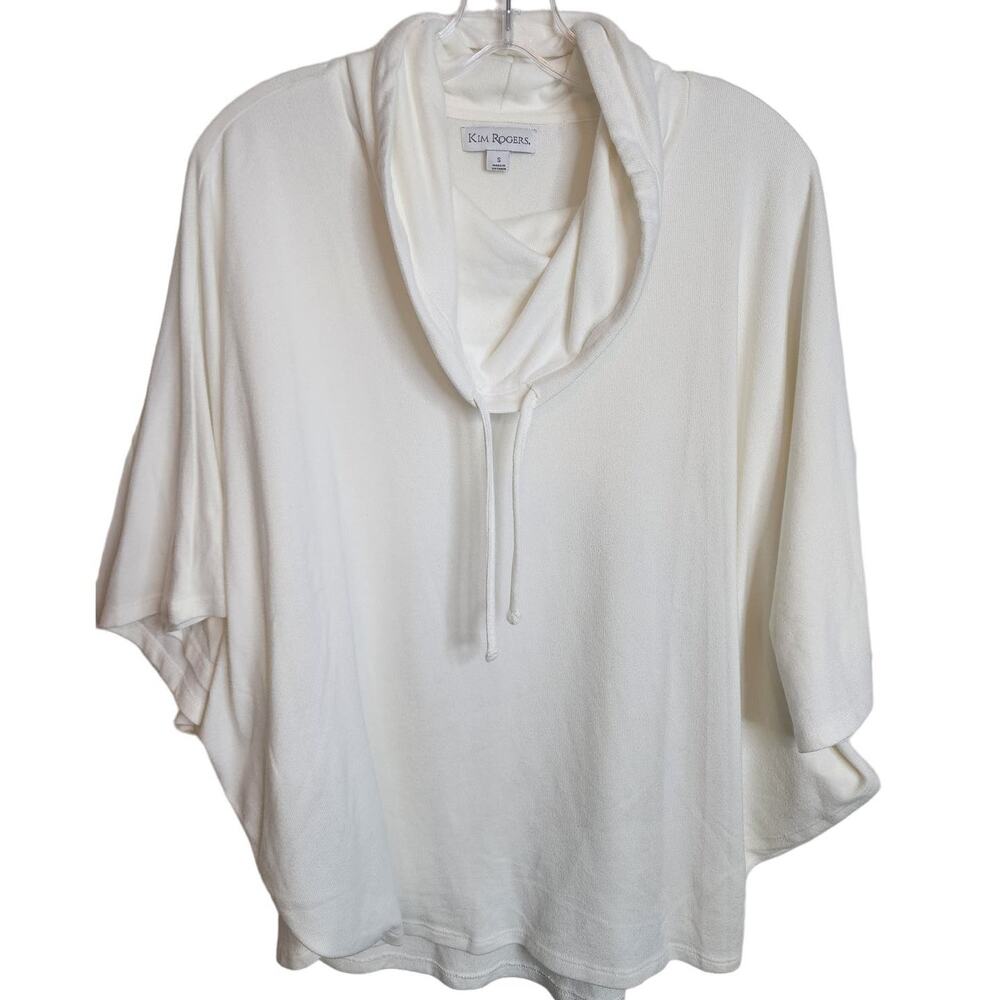 Kim Rogers Cream Cowl Neck Super Soft Popover Top, Small